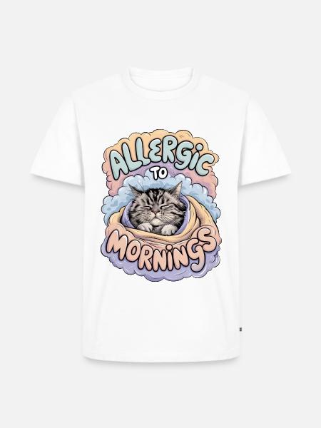 Allergic To Mornings - Men's Premium Organic T-Shirt - white