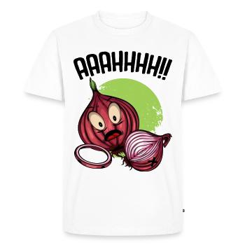 Onion chaos neon illustration - Men's Premium Organic T-Shirt - white - Front - Nico (187cm)