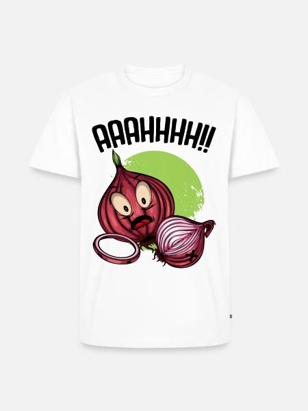 Onion chaos neon illustration - Men's Premium Organic T-Shirt - white
