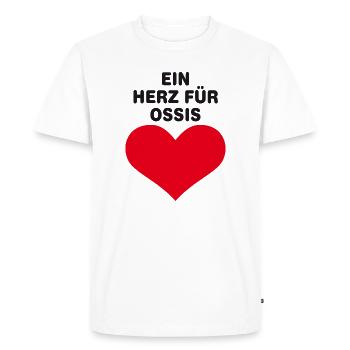 Ein Herz für Ossis - Männer Premium Bio T-Shirt - Weiß - Vorne - Nico (187cm)