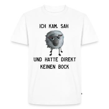 Keinen Bock Schaf - Ich kam, sah und hatte... - Männer Premium Bio T-Shirt - Weiß - Vorne - Nico (187cm)