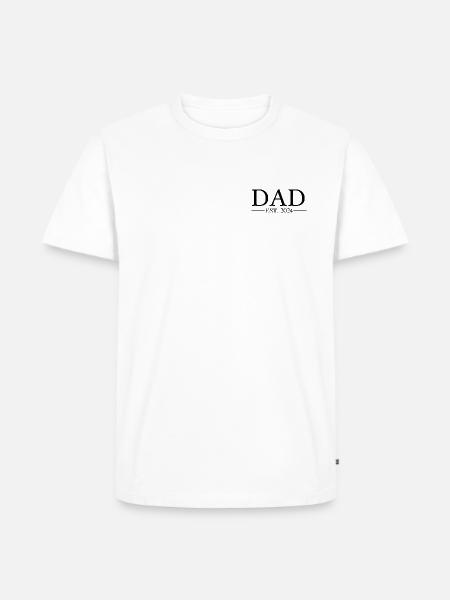 Dad EST 2024 - Männer Premium Bio T-Shirt - Weiß