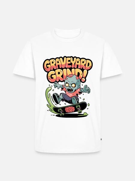 Friedhofs-Grind! - Männer Premium Bio T-Shirt - Weiß