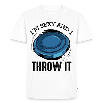 Disc golf saying funny pun frisbee gift - Men's Premium Organic T-Shirt - white - Front - Nico (187cm)