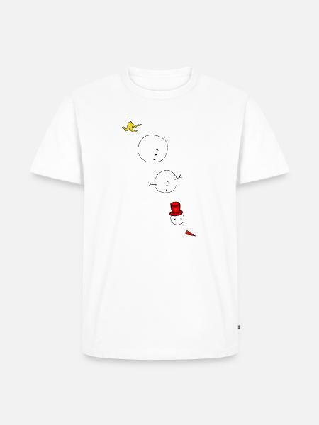 Schneemann ausgerutscht - Männer Premium Bio T-Shirt - Weiß
