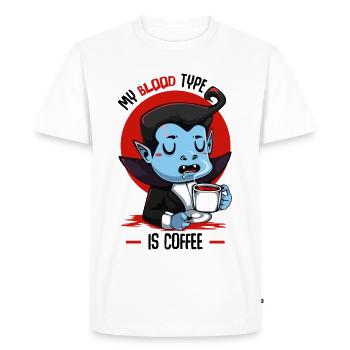 Blood Coffee Vampire Cartoon - Men's Premium Organic T-Shirt - white - Front - Nico (187cm)