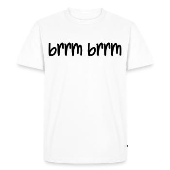 brrm brrm - Men's Premium Organic T-Shirt - white - Front - Nico (187cm)