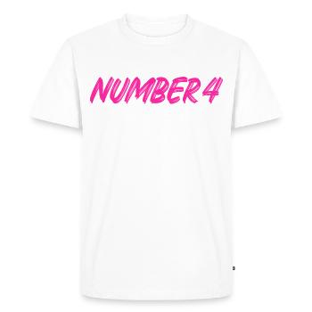 Number 4 - four - fourth - fourth - 4 - number 4 - Men's Premium Organic T-Shirt - white - Front - Nico (187cm)
