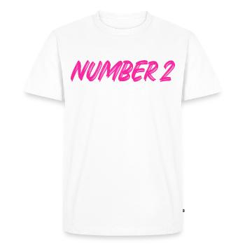 Number 2 - two - second - second - 2 - number 2 - Men's Premium Organic T-Shirt - white - Front - Nico (187cm)