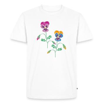 Pensée - T-shirt Premium bio Homme - blanc - Devant - Nico (187cm)