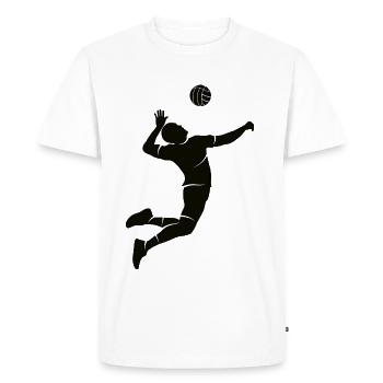 Volleyball Silhouette Volleyballer - Männer Premium Bio T-Shirt - Weiß - Vorne - Nico (187cm)