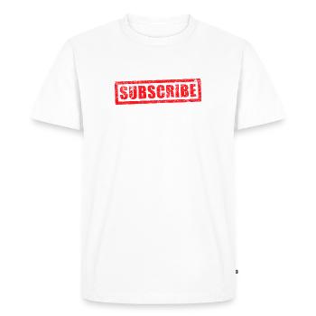 souscrire grunge stamp - T-shirt Premium bio Homme - blanc - Devant - Nico (187cm)