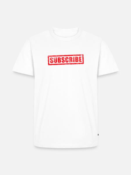 subscribe grunge stamp - Men's Premium Organic T-Shirt - white