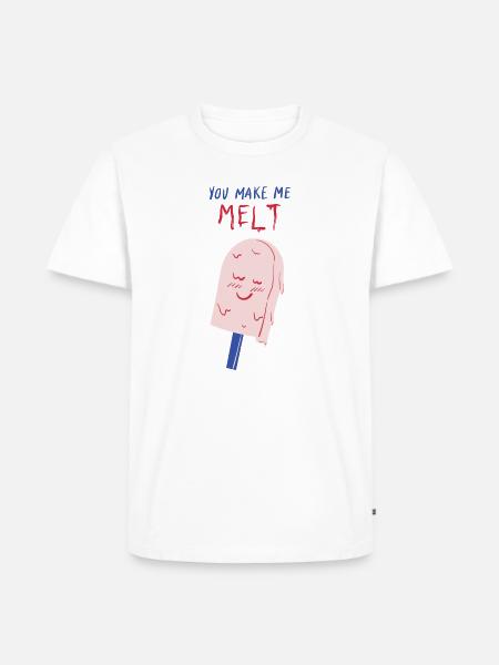 you make me melt icecream - Men's Premium Organic T-Shirt - white