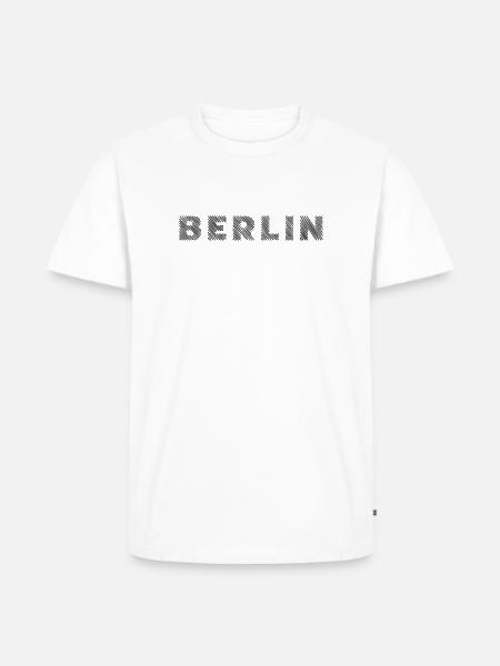 Berlin German Capital Hatching Letter - Men's Premium Organic T-Shirt - white