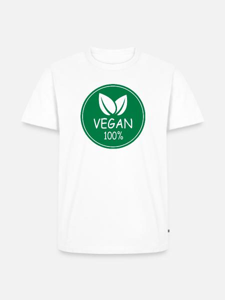 vegan 100% - Männer Premium Bio T-Shirt - Weiß