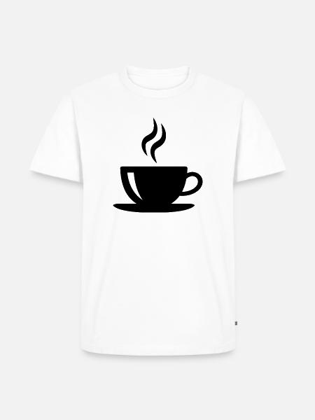 Kaffeetasse - Männer Premium Bio T-Shirt - Weiß