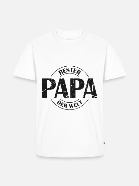 Bester Papa der Welt - Männer Premium Bio T-Shirt - Weiß
