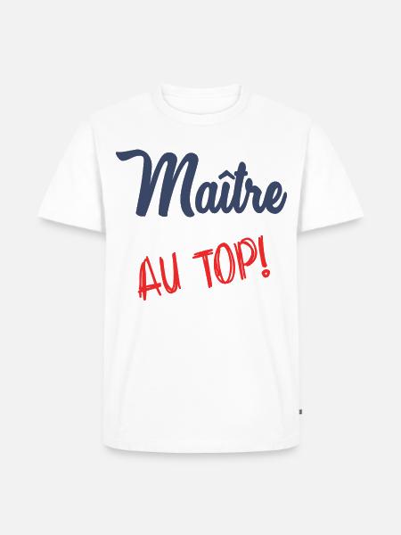 MASTER AT THE TOP - Men's Premium Organic T-Shirt - white