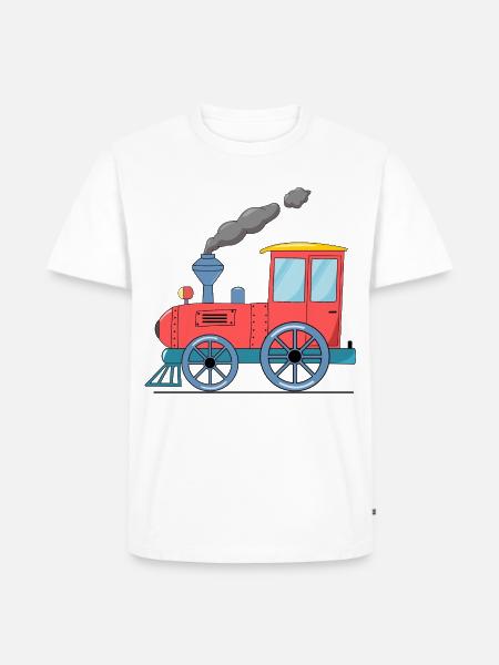 Children's train railway pink - Men's Premium Organic T-Shirt - white