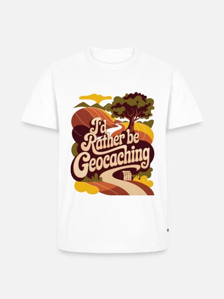 I'd Rather Be Geocaching - Men's Premium Organic T-Shirt - white