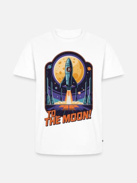 Zum Mond - Männer Premium Bio T-Shirt - Weiß
