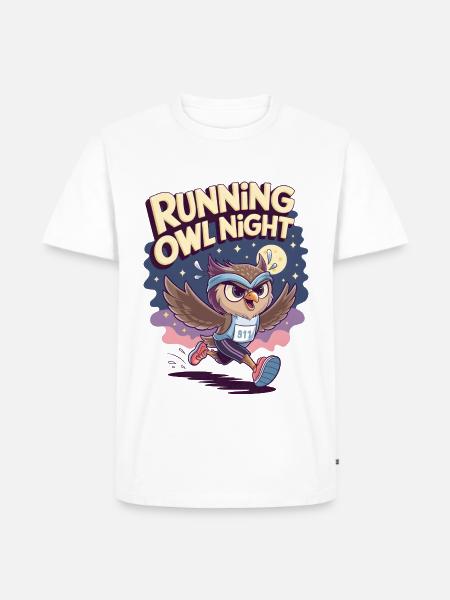 Running Owl Night - Men's Premium Organic T-Shirt - white