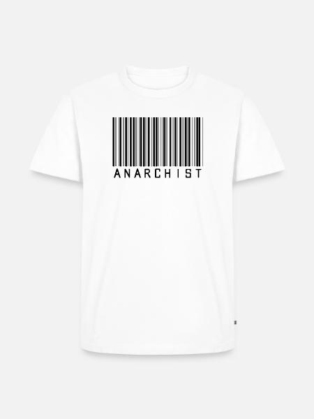 Anarchistischer Barcode - Männer Premium Bio T-Shirt - Weiß