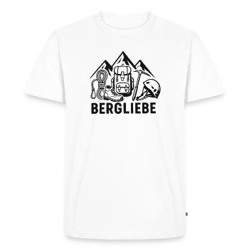 Berg Liebe – Outdoor Abenteuer Design - Männer Premium Bio T-Shirt - Weiß - Vorne - Nico (187cm)