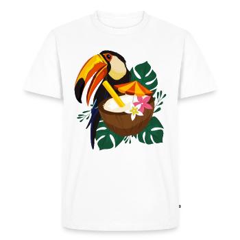 Tropischer Toucan mit Sonne - Sommer Design - Männer Premium Bio T-Shirt - Weiß - Vorne - Nico (187cm)
