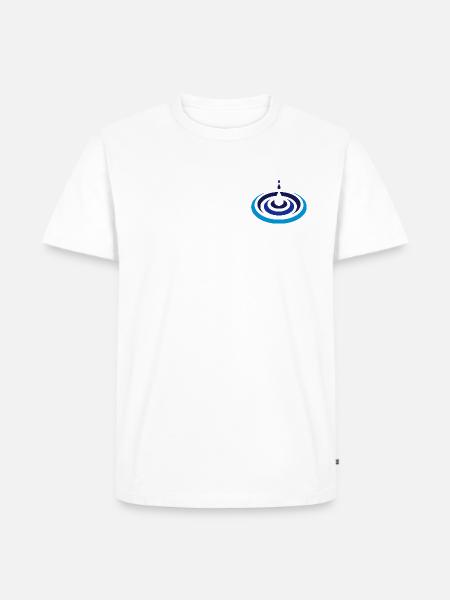 Wassertropfen Logo - Männer Premium Bio T-Shirt - Weiß