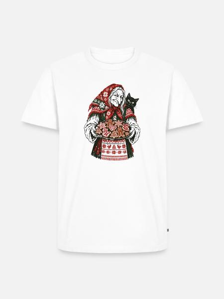Weihnachts-Baba Yaga Lebkuchen-Design - Männer Premium Bio T-Shirt - Weiß