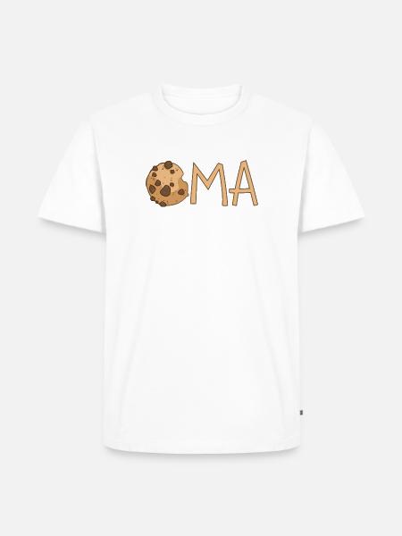 Oma mit Keks – Braun - Männer Premium Bio T-Shirt - Weiß