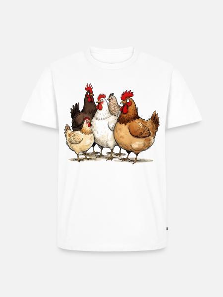Hennentruppe am Hof Hühner-Flüsterer - Männer Premium Bio T-Shirt - Weiß