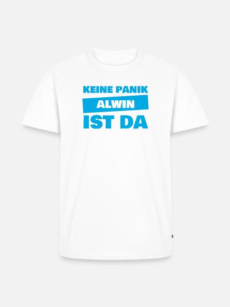 Name Alwin - Männer Premium Bio T-Shirt - Weiß