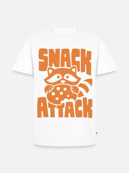 Waschbär mit Keks – Snack Attack - Männer Premium Bio T-Shirt - Weiß