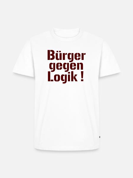 Bürger gegen Logik - Männer Premium Bio T-Shirt - Weiß