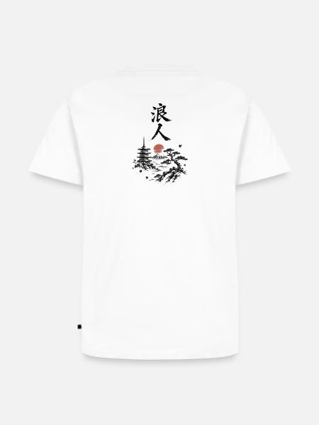 Zen Landschaft Rote Sonne - Männer Premium Bio T-Shirt - Weiß