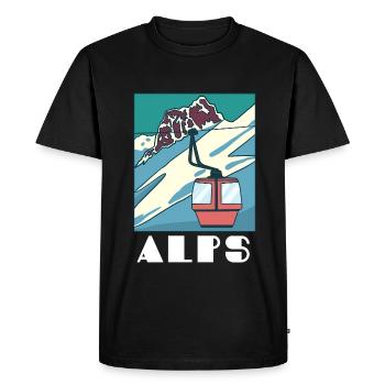 Rastlose Alpenwanderung Gipfelkreuz - Männer Premium Bio T-Shirt - Schwarz - Vorne - Nico (187cm)