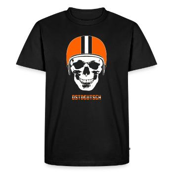 DDR Retro Helm passend für Simson Moped Liebhaber - Männer Premium Bio T-Shirt - Schwarz - Vorne - Nico (187cm)