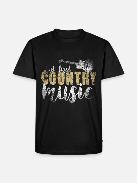 Country Music - Männer Premium Bio T-Shirt - Schwarz