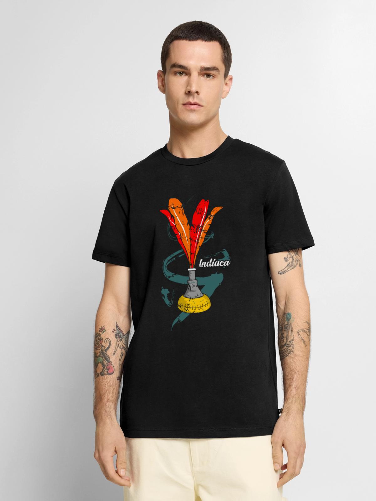Indiaca Geschenkidee - Männer Premium Bio T-Shirt - Schwarz - Vorne - Nico (187cm)