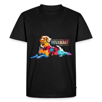 Pfiffiger Hovawart Rettungshund - Männer Premium Bio T-Shirt - Schwarz - Vorne - Nico (187cm)