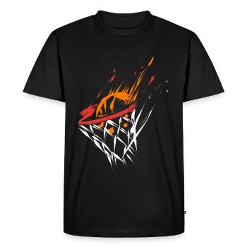 Basketball Korbleger in Flammen - Männer Premium Bio T-Shirt - Schwarz - Vorne - Nico (187cm)