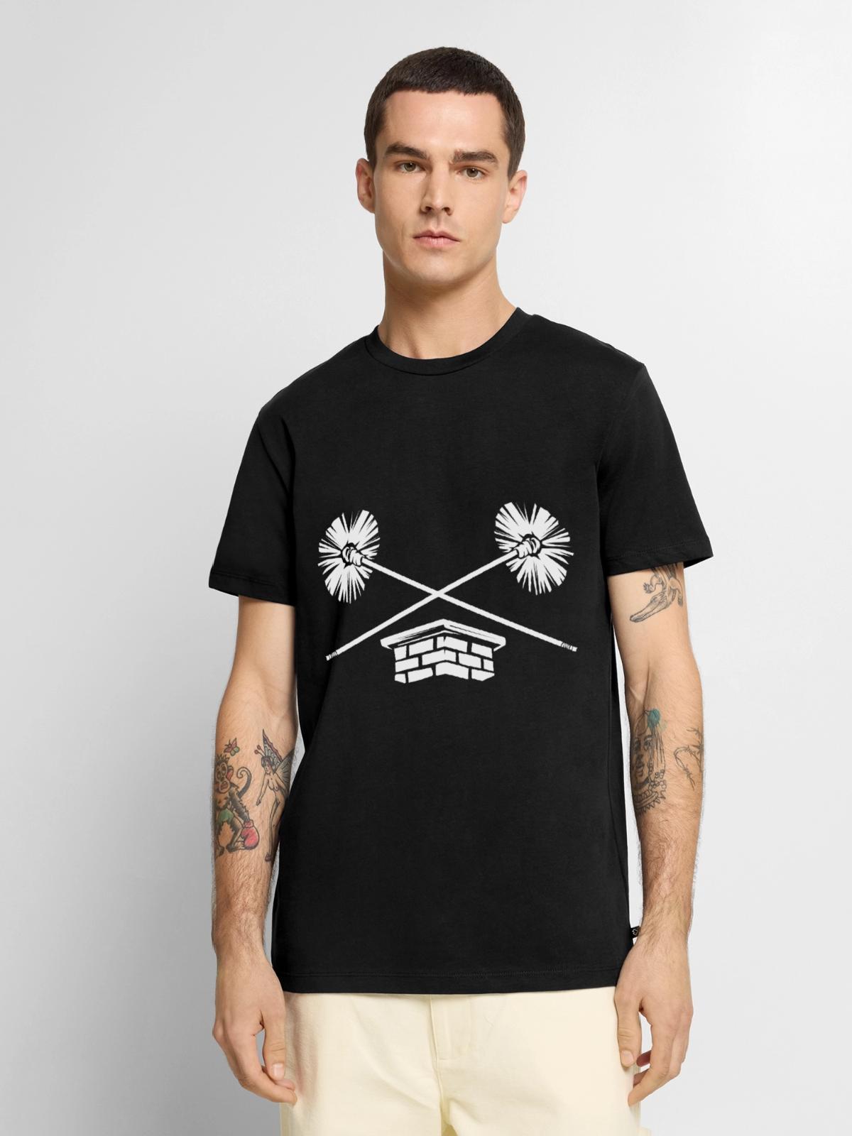 Flinker Schornsteinfeger Glücksbringer - Männer Premium Bio T-Shirt - Schwarz - Vorne - Nico (187cm)