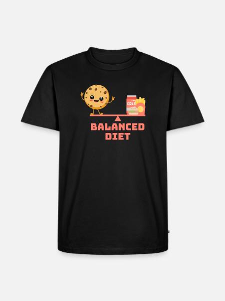 équilibré cookie fastfood Régime - T-shirt Premium bio Homme - noir