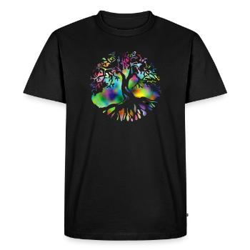 tree of life colorful - Männer Premium Bio T-Shirt - Schwarz - Vorne - Nico (187cm)