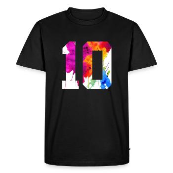 NUMMER 10 JAHRE ALT 10. GEBURTSTAG - Männer Premium Bio T-Shirt - Schwarz - Vorne - Nico (187cm)