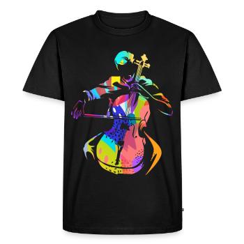 Feuriger Cellist Orchesterbühne - Männer Premium Bio T-Shirt - Schwarz - Vorne - Nico (187cm)