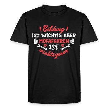 Mofa Moped Mofafahrer Mopedfahrer Motorroller - Männer Premium Bio T-Shirt - Schwarz - Vorne - Nico (187cm)